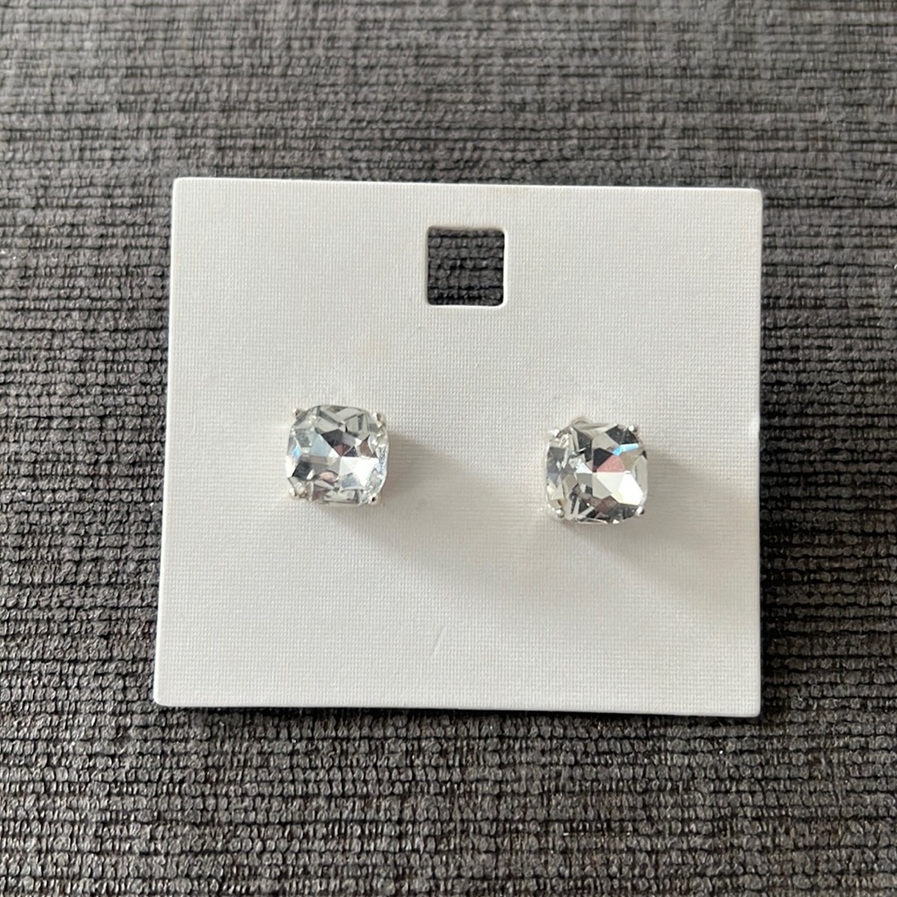 NWT Square Crystal Stud Earrings